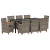 vidaXL Ensemble de salle &agrave; manger pour jardin 9 pcs Gris polyrotin