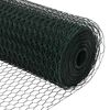 vidaXL Clôture avec poteau Vert 1,4 x 10 m Acier et PVC