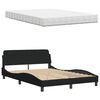 vidaXL Lit avec matelas Hanko noir 120x200 cm tissu