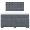 vidaXL Sommier &agrave; lattes de lit et matelas Gris fonc&eacute; 140x200cm Velours