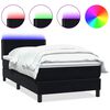 vidaXL Sommier &agrave; lattes de lit avec matelas et LED noir 100x220 cm velours