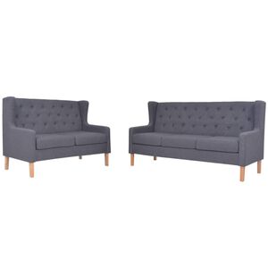 Ensemble de canap&eacute;s 2 pcs tissu gris