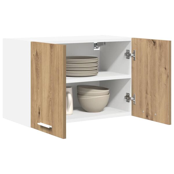vidaXL Armoire suspendue 2 pcs Ch&ecirc;ne Artisan et Blanc 60 x 31 x 40 cm