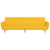 vidaXL Canap&eacute;-lit &agrave; 2 places avec repose-pied Jaune Tissu