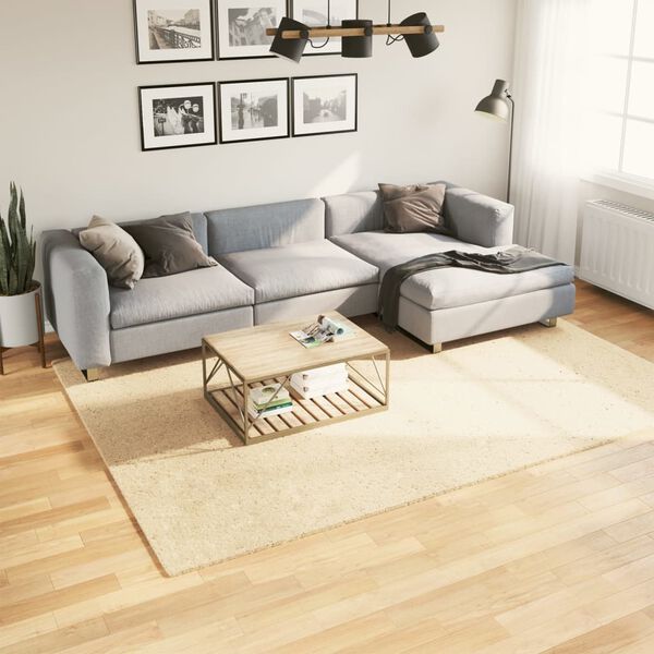 vidaXL Tapis HUARTE &agrave; poils courts doux et lavable cr&egrave;me 200x280 cm