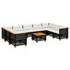 vidaXL Salon de jardin 10 pcs avec coussins noir r&eacute;sine tress&eacute;e