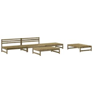 vidaXL Salon de jardin 5 pcs bois de pin impr&eacute;gn&eacute;