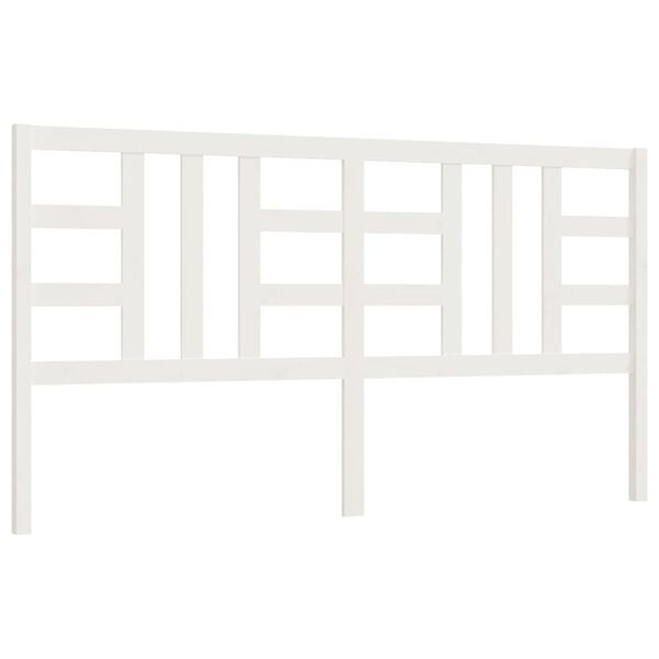 vidaXL T&ecirc;te de lit Blanc 206x4x100 cm Bois massif de pin
