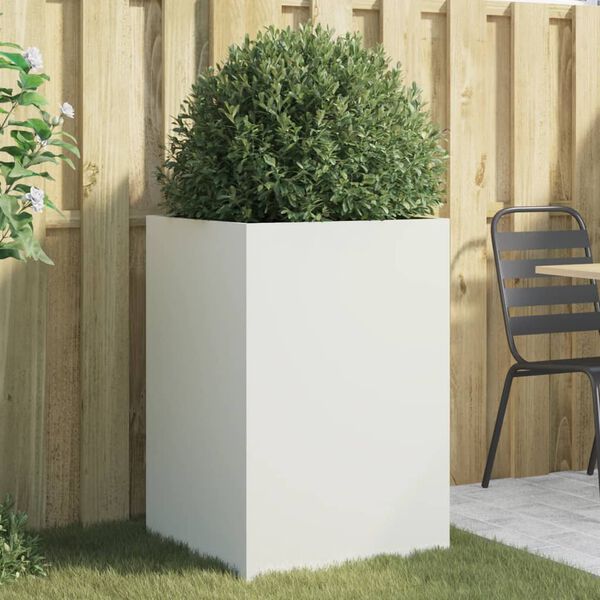 vidaXL Jardini&egrave;re blanc 52x48x75 cm acier