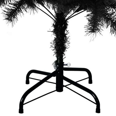 vidaXL Sapin de Noël artificiel avec support Noir 120 cm PVC