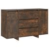 vidaXL Buffet avec 3 tiroirs ch&ecirc;ne fum&eacute; 120x41x75 cm bois d'ing&eacute;nierie