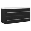 vidaXL Armoire d'&eacute;vier avec lavabo int&eacute;gr&eacute; Noir Agglom&eacute;r&eacute;