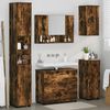 vidaXL Ensemble de mobilier de salle de bain 5 pcs Ch&ecirc;ne fum&eacute;