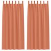 vidaXL Rideaux occultants avec anneaux 2 pc Terre cuite 245 x 140 cm