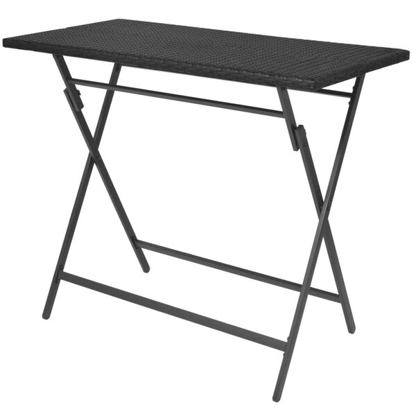 vidaXL Ensemble &agrave; manger d'ext&eacute;rieur pliable 5pcs Acier R&eacute;sine tress&eacute;e