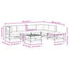 vidaXL Salon de jardin 7 pcs avec coussins bois massif