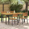 vidaXL Ensemble de salle &agrave; manger pour jardin 5 pcs Noir