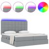 vidaXL Lit avec des lumi&egrave;res &agrave; LED Gris clair 180 x 200 cm tissu