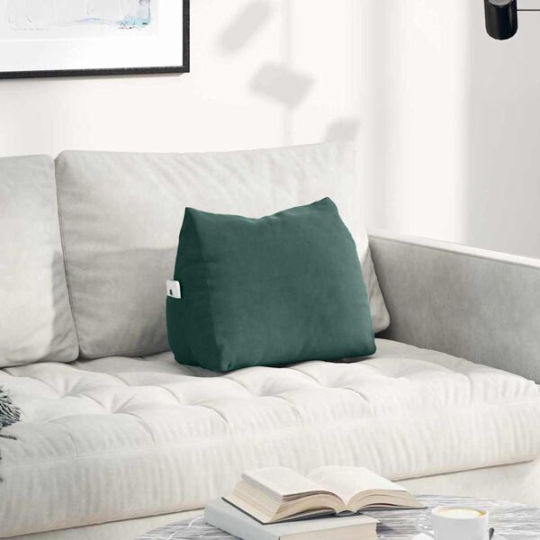 vidaXL Coussin de Dos Vert fonc&eacute; 45 x 20 x 35 cm