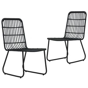 vidaXL Chaises de jardin lot de 2 R&eacute;sine tress&eacute;e Noir