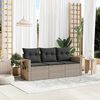 vidaXL Salon de jardin avec coussins 3 pcs gris clair r&eacute;sine tress&eacute;e