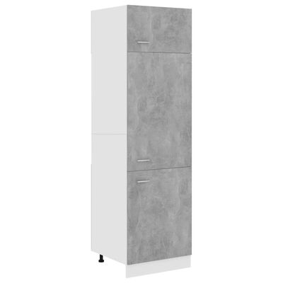 vidaXL Armoire de réfrigérateur Gris béton 60x57x207cm Bois ingénierie