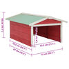 vidaXL Garage de tondeuse &agrave; gazon 72x87x50 cm Rouge et blanc Sapin