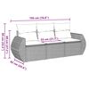 vidaXL Salon de jardin 3 pcs avec coussins noir r&eacute;sine tress&eacute;e