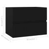 vidaXL Ensemble de meubles salle de bain 2 pcs noir bois d'ing&eacute;nierie