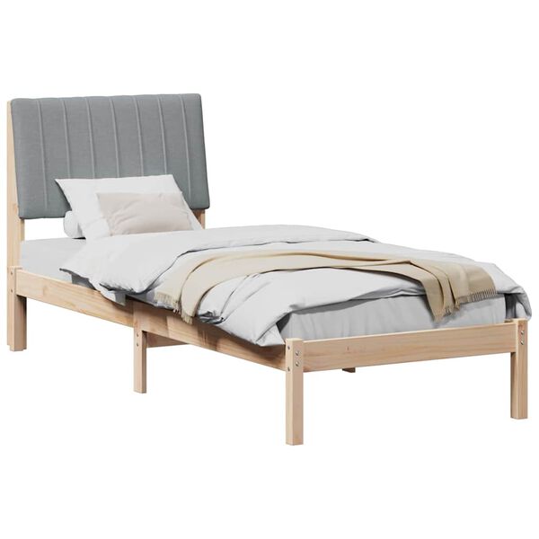 vidaXL Cadre de lit avec t&ecirc;te de lit Marron 80 x 200 cm Pin massif