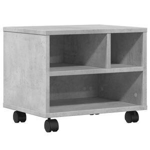 vidaXL Support d'imprimante avec roulettes gris b&eacute;ton 41x32x34,5 cm