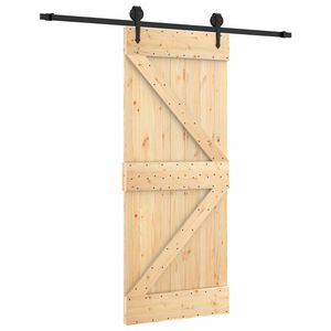 vidaXL Porte coulissante 85 x 210 cm Bois de pin massif (non trait&eacute;)