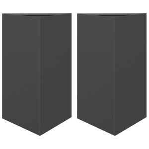 vidaXL Jardini&egrave;res 2 pcs noir triangulaire 50x43x75 cm acier