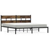 vidaXL Cadre de lit en m&eacute;tal sans matelas ch&ecirc;ne fum&eacute; 200x200 cm