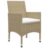 vidaXL Ensemble &agrave; manger de jardin 7 pcs Beige