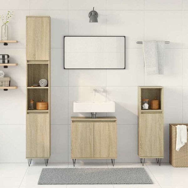 vidaXL Ensemble de meubles de salle de bain 3 pcs chêne sonoma