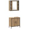 vidaXL Ensemble de mobilier de salle de bain avec étagère 4 pcs Marron