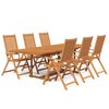 vidaXL Ensemble &agrave; manger de jardin 7 pcs Bois d'acacia massif 160-240 cm
