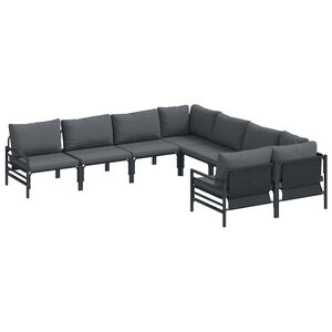 vidaXL Ensemble de canap&eacute; de jardin avec coussin Anthracite Acier