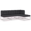 vidaXL Salon de jardin 4 pcs avec coussins Bois de pin massif