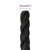 vidaXL Corde de travail Noir 20 mm 25 m polypropyl&egrave;ne