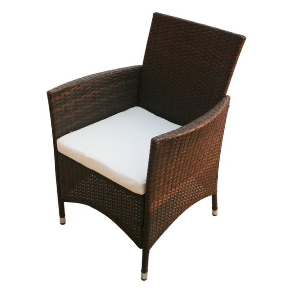 vidaXL Chaises de jardin lot de 2 R&eacute;sine tress&eacute;e Marron