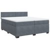 vidaXL Sommier &agrave; lattes de lit et matelas Gris fonc&eacute; 200x200cm Velours