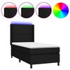 vidaXL Sommier &agrave; lattes de lit matelas LED Noir 80x200cm Tissu
