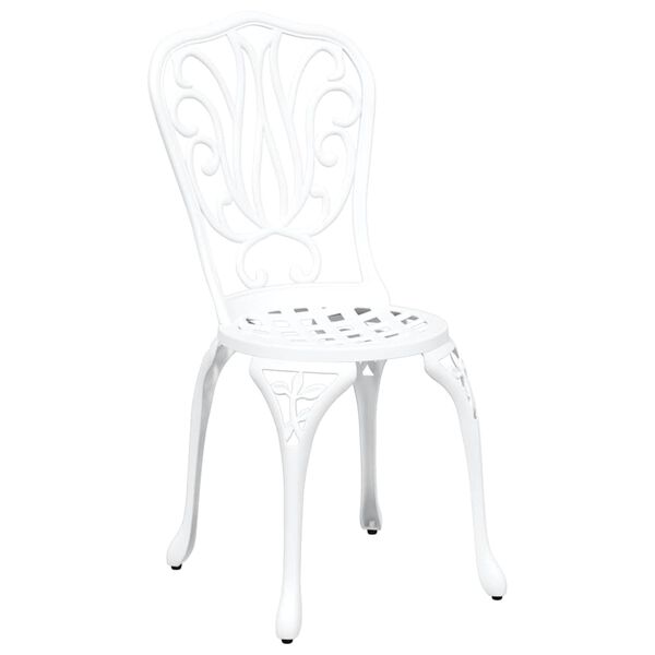 vidaXL Ensemble bistro de jardin 3 pcs Blanc Aluminium