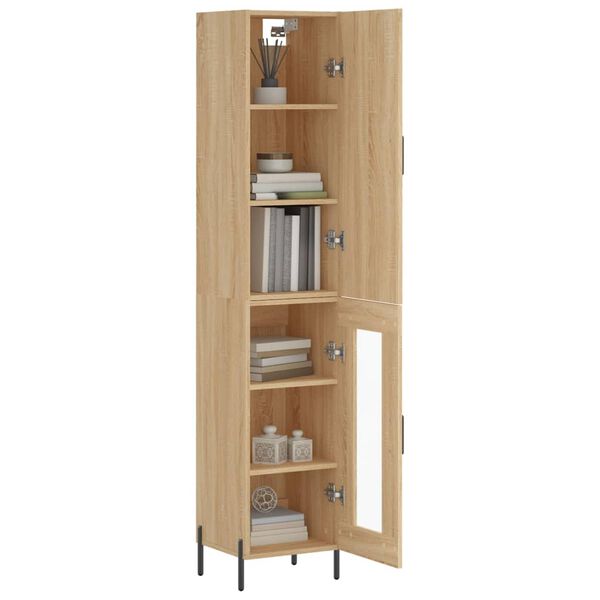 vidaXL Buffet haut Ch&ecirc;ne sonoma 34,5x34x180 cm Bois d'ing&eacute;nierie