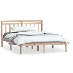 vidaXL Cadre de lit sans matelas bois massif 140x200 cm