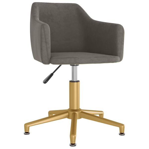 vidaXL Chaises pivotantes &agrave; manger lot de 2 Gris fonc&eacute; Velours