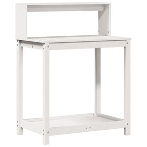 vidaXL Table de rempotage avec &eacute;tag&egrave;res blanc bois massif de pin
