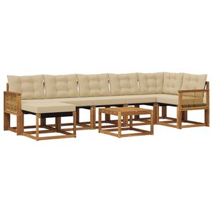 vidaXL Ensemble de canap&eacute;s d'ext&eacute;rieur 8 pc Naturel et Beige